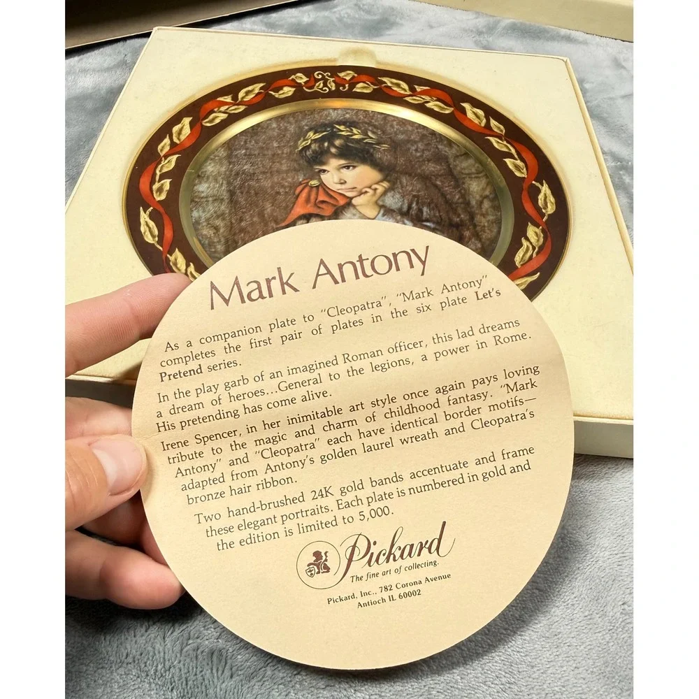 Pickard China Mark Antony Plate Irene Spencer Lets Pretend Series 411 5000